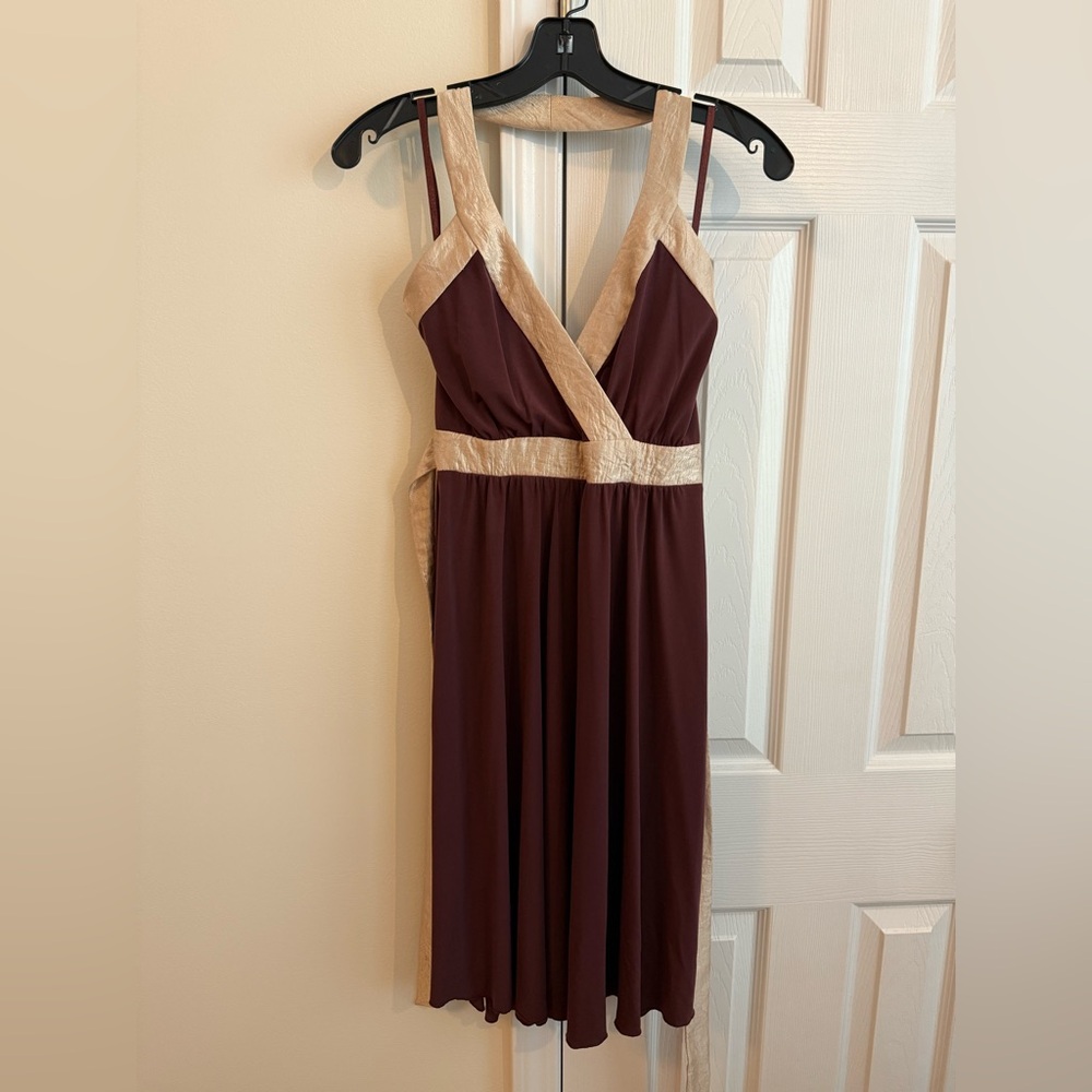 Max & Cleo Burgundy and Gold Dress